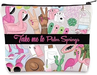 WZMPA Palm Springs Travel Cosmetic Bag Palm Springs Vacation Gifts Take Me To Palm Springs Palm Zipper Pouch Bag Palm Springs Merchandise, To Palm Springs