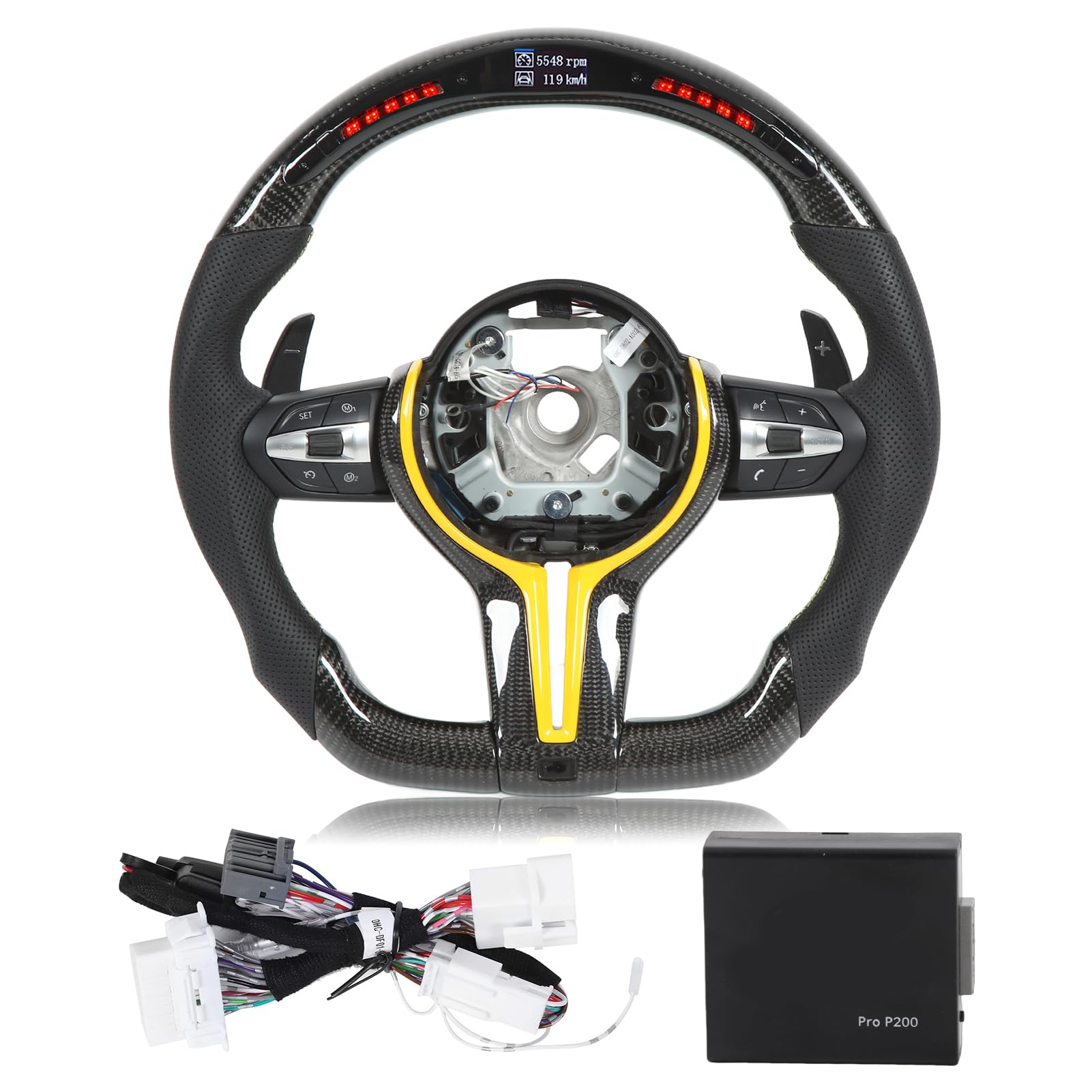 Amazon | SENECESLI カーボンファイバー LED ディスプレイシフトライト