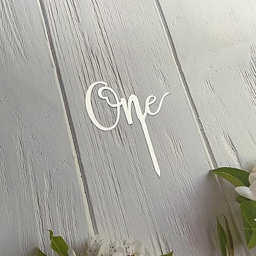 Miniatura 8 de Decoración de pastel número uno con espejo plateado para decoración de pastel de primer cumpleaños, decoración de fiesta de cumpleaños de un año