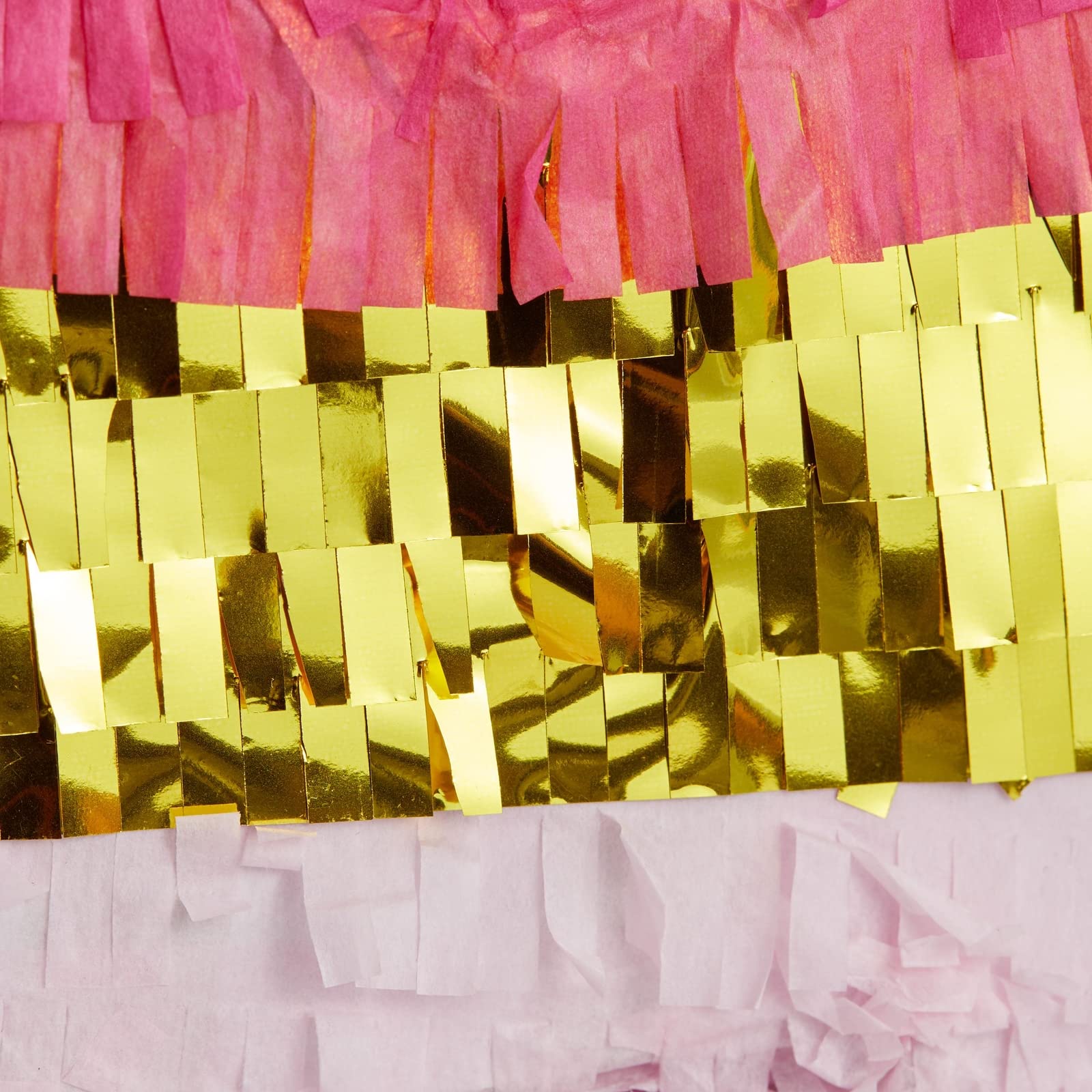 Piñata en forme de chiffre 6 pour décoration de fête d'anniversaire de fille Rose et doré Taille S 41,9 x 27,9 cm