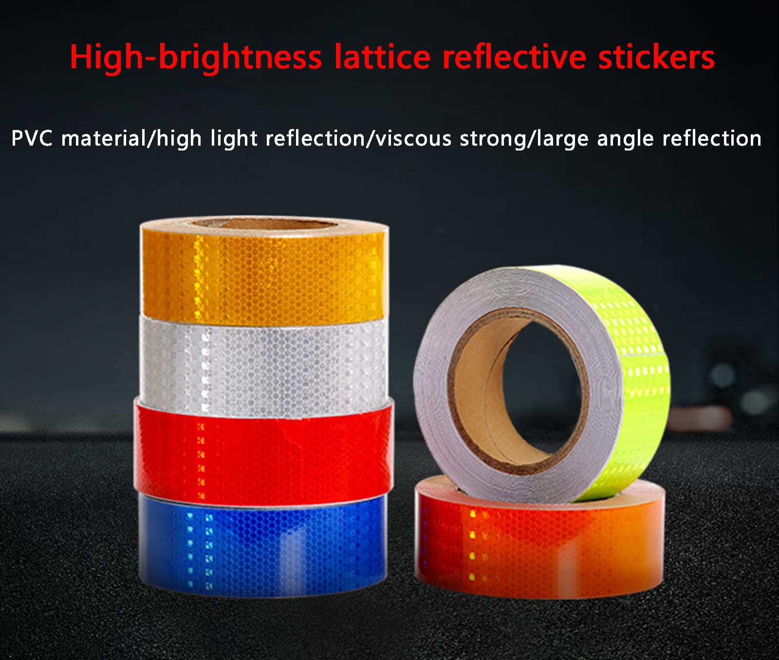 Uxcell Reflective Tape, 2"x82 Ft Waterproof Reflective Tape Warning Safety Tape Reflector For Trucks Grid White Blue - View #6