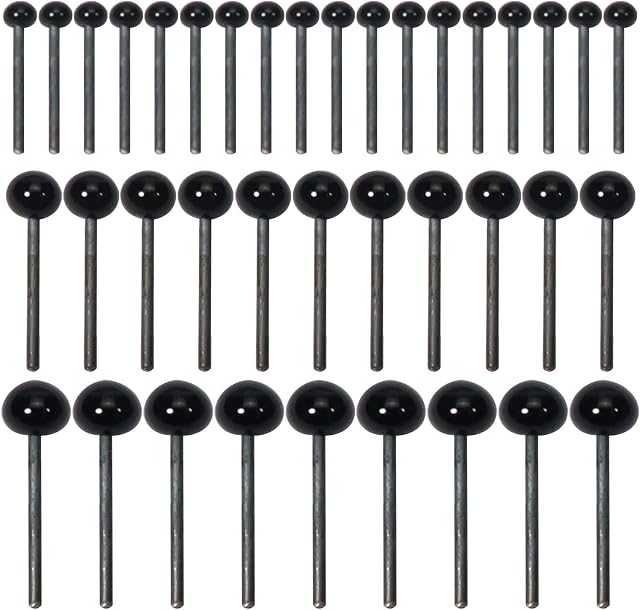 TOAOB 300pcs Mini Black Glass Eyes Kits Craft Eyes 2mm 3mm 4mm for Doll Making Needle Felting Crafts