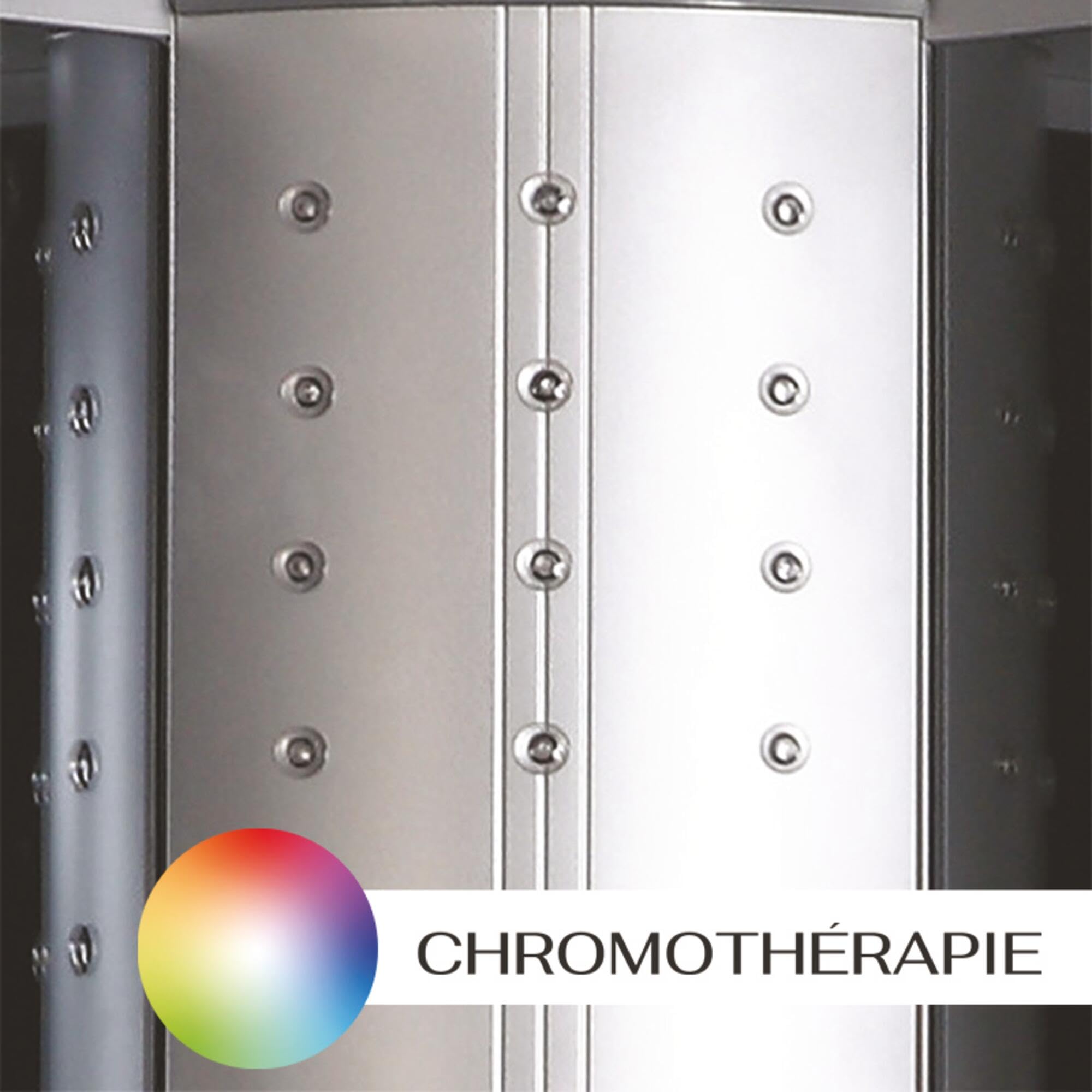 Cabine de douche hydromassage GALIA Profils en 100x100x220 cm gris