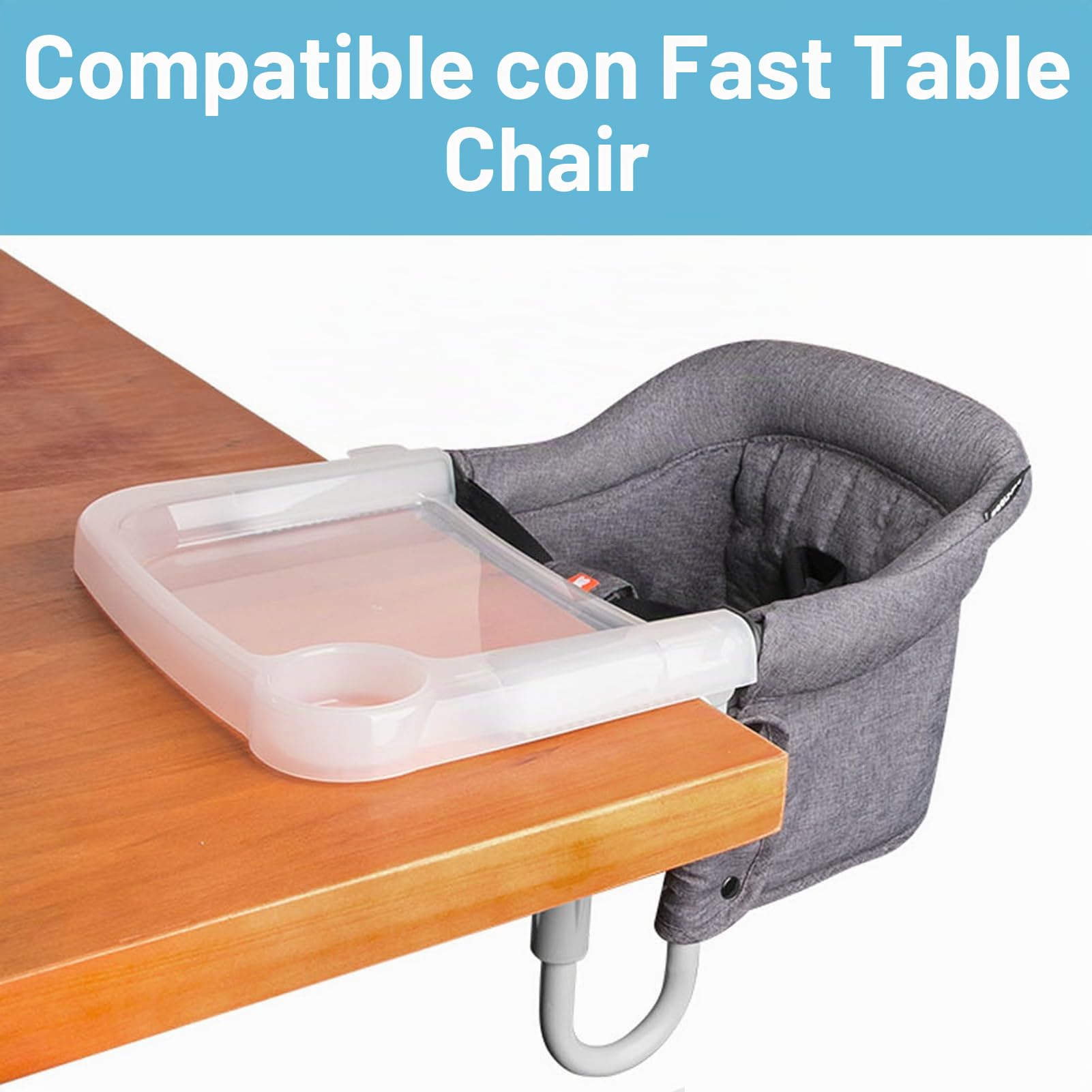 Bandeja de Comedor para bebé con Clip, Bandeja para Trona para Niños Pequeños con Recolector de Derrames, Mesa de Comedor con Clip para el Hogar