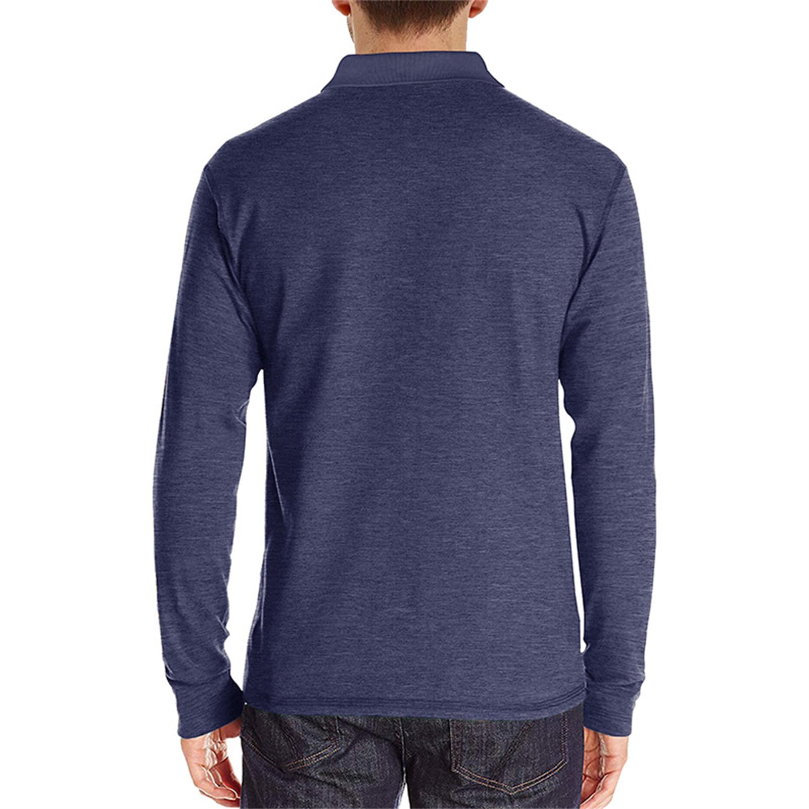 Polo de manga larga para hombre, estilo casual, a la moda, clásica, de algodón, camisa clásica de manga larga con botones