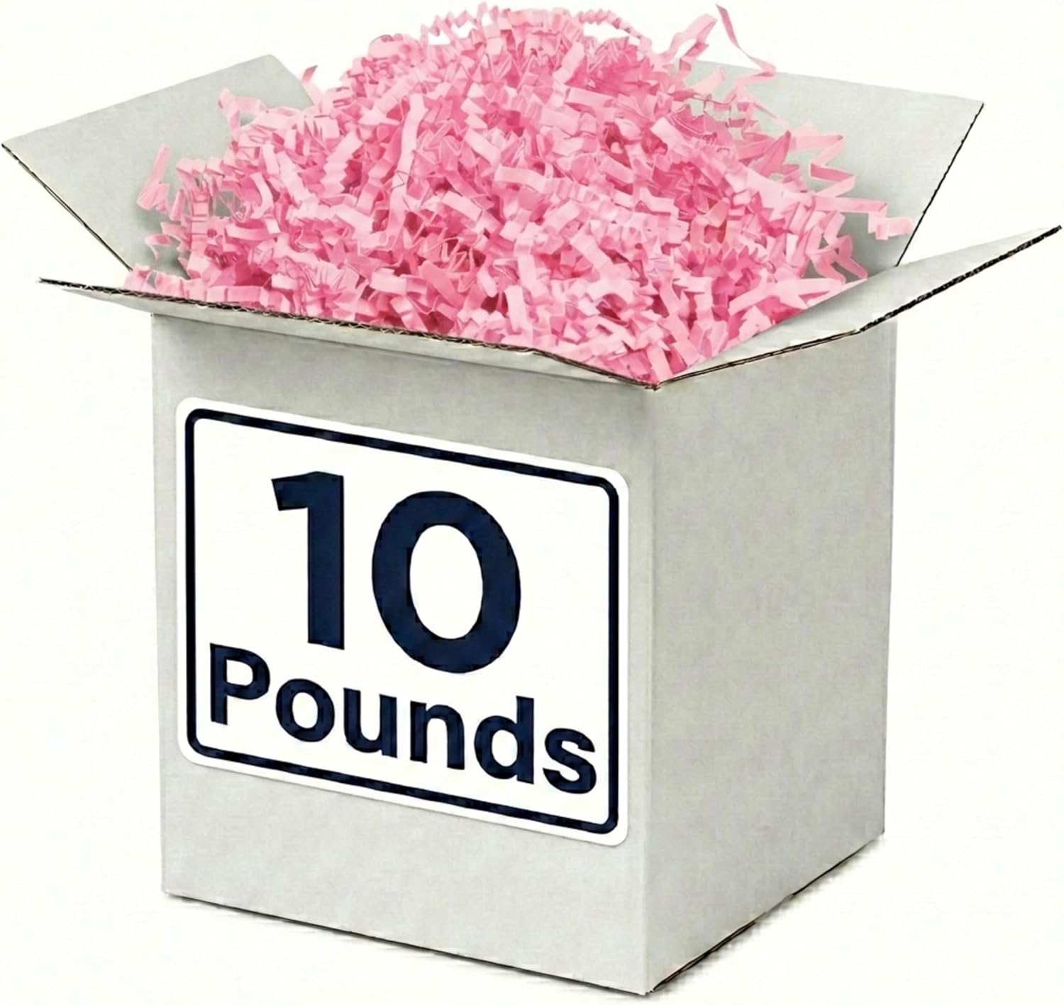 BOX USA Light Pink Crinkle Paper Filler (10lb) - Shredded Paper for Basket Stuffing, Shipping, Packaging, Confetti, Crafts & Holidays - Crinkle Cut