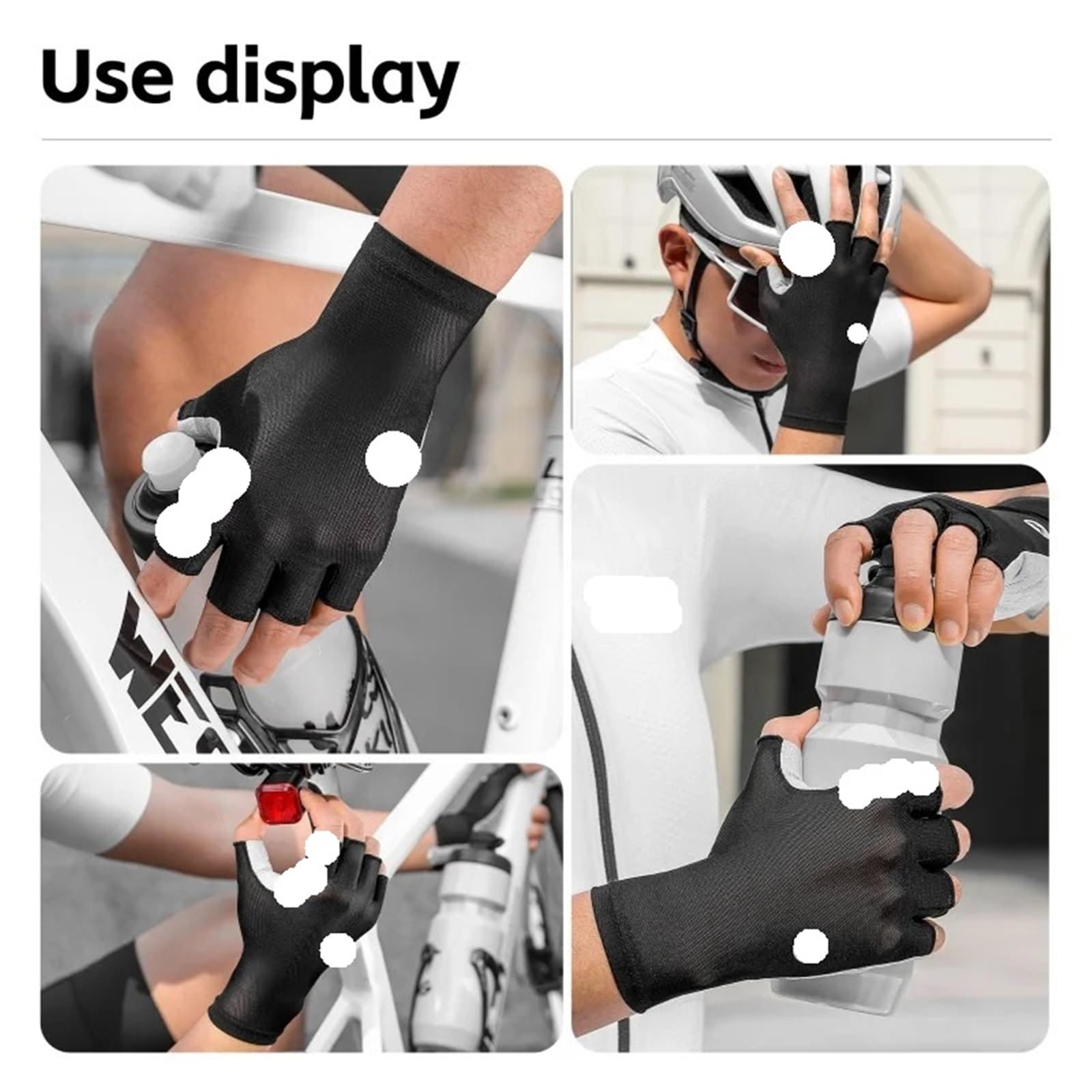 Guanti da Ciclismo Guanti sportivi a mezze dita for bici da strada, pantaloncini estivi traspiranti, guanti imbottiti antiurto for uomo e donna.