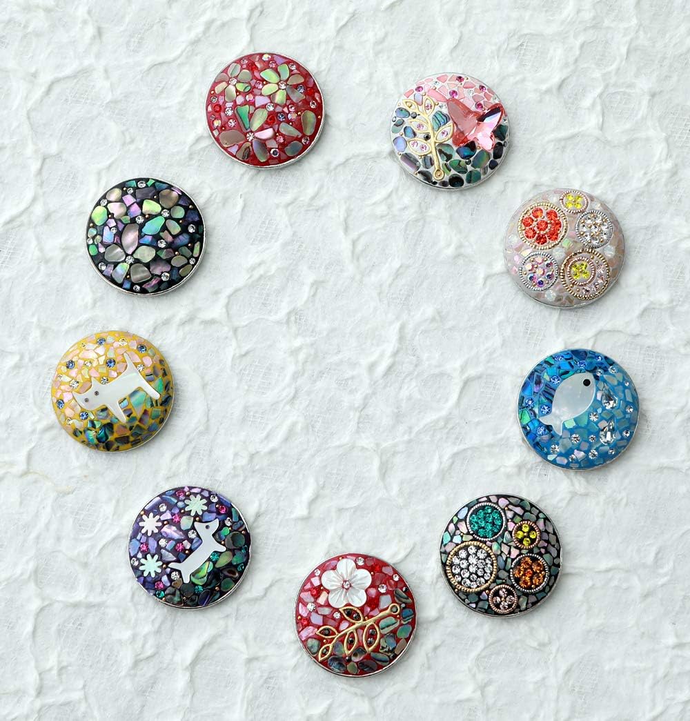 review Antique Alive Mother of Pearl Dog Cat Fish Flower Design Circle Coin Metal Magnetic Pro Hat Cap Clip Golf Ball Marker Gift Set