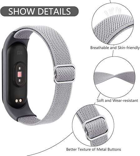 Miniatura 2 de Wanme Bandas para Xiaomi Mi Band 56  7 Correa para mujeres y hombres, correa deportiva elástica suave compatible con Amazfit Band 5 bandas de