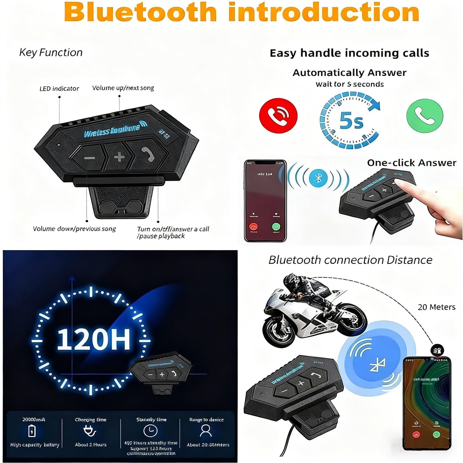 Casco Abatible Doble Visera Antivaho, Casco De Moto Modular Bluetooth, ECE Homologado, Luz Trasera LED, Guantes Térmicos Touchscreen Pegatina Antivaho, Adultos Hombres Mujeres C,Medium