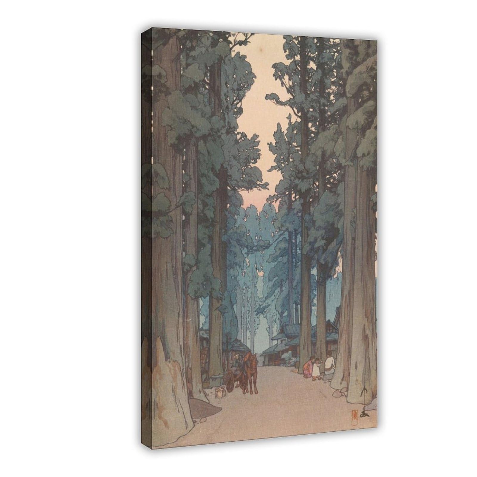 Dfjyjfgjj Yoshida Hiroshi,Cryptomeria Avenue,Japanese Painting Canvas Wall Art Print Poster For Home School Office Decor 20" L X 30" W