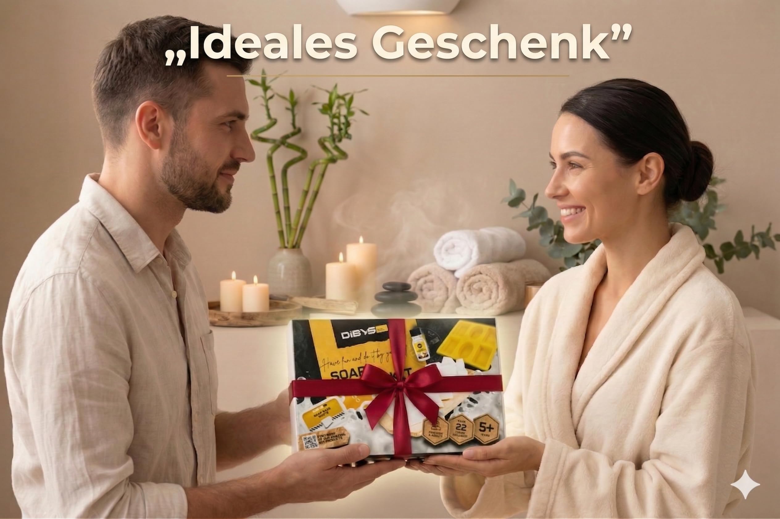 DIBYS Seife zum Selber Machen Set – DIY Seifen Set für Erwachsene mit Glycerinseife ohne SLS, Duftölen, Farben & Silikonform – Kreatives Bastelset & Besonder Geschenkidee Familie und Freunde