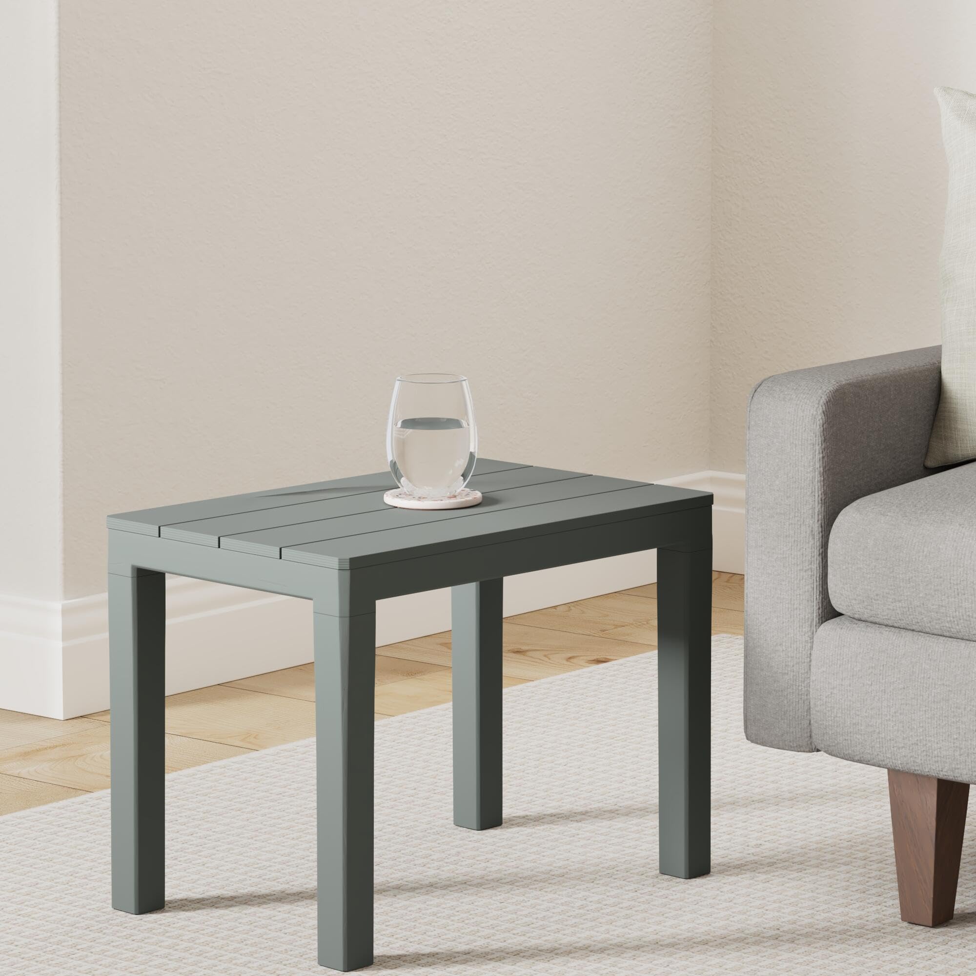 Spetebo Stolik ogrodowy w kolorze antracytowym, wymiary: 60 x 39 x 45 cm (szer. x gł. x wys.), na balkon