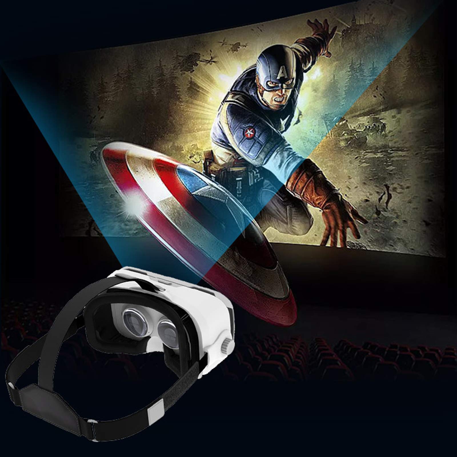 Occhiali Virtuali 120°FOV Realtà Virtuale Visore per Film e Giochi 3D, Virtual Reality Occhiali Compatibile con iPhone/Android
