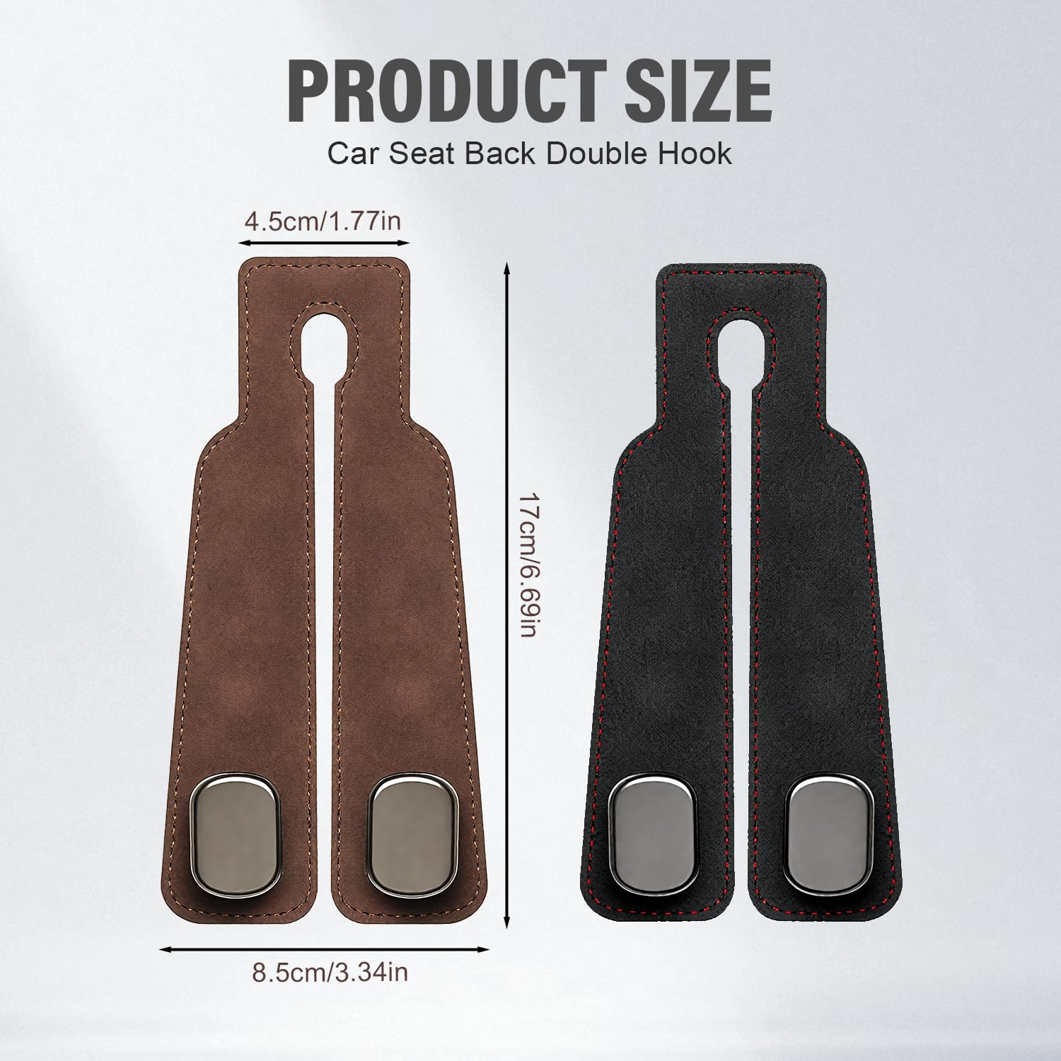 Mloiex Headrest Hooks for Car Car Seat Hooks for Headrest 2025 New Twin Hook Leather Car Headrest Hangers — view 5