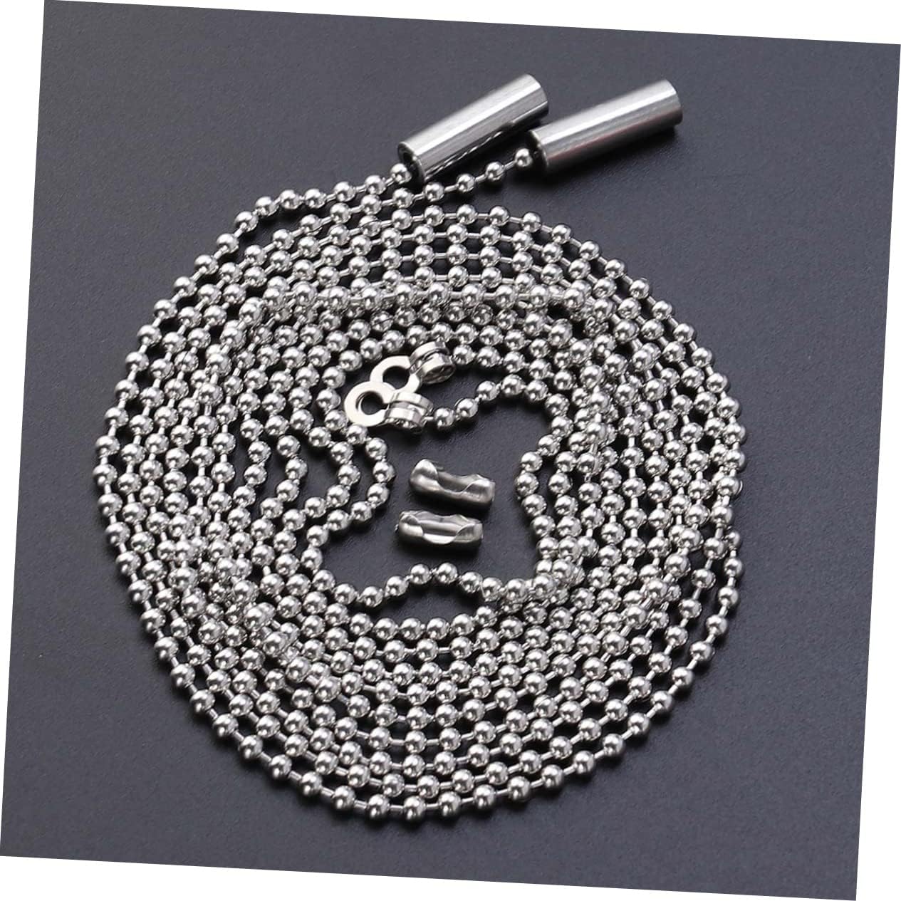 3pcs Silver Beaded Pull Chain for Ceiling Fans Lights Beaded Roller Chain Pullswitch for Wall Sconces Desk Lamps