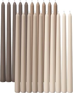 Viyffo 12 Inch Brown Taper Candles Set of 20 Unscented Smokeless Long Tall Tapered Candle for Candlesticks Sticks Wedding Home Decor Dinner