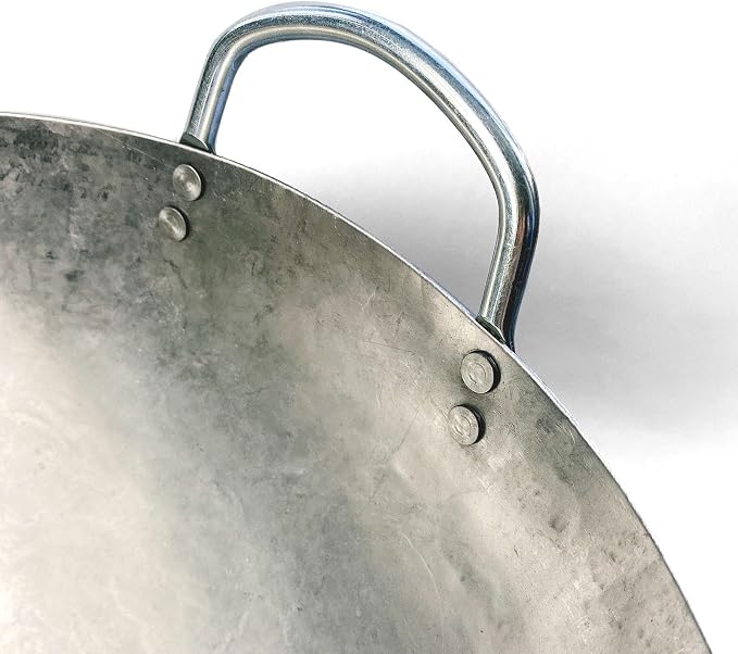 Wok de acero al carbono martillado a mano 14 pulgadas SUNRISE miniatura 8