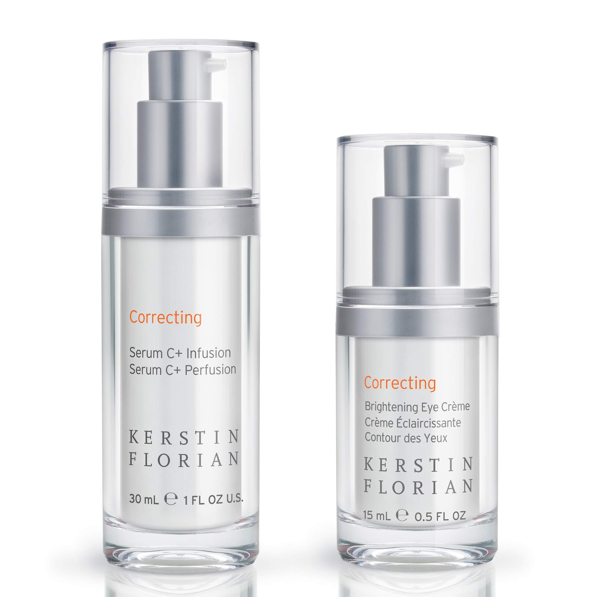 Kerstin FlorianCorrecting Serum C Plus Infusion | Correcting Brightening Eye Creme Set | Collagen Boosting Vitamin C Facial Serum | Clinically Proven to Reduce Dark Circles and Wrinkles Duo