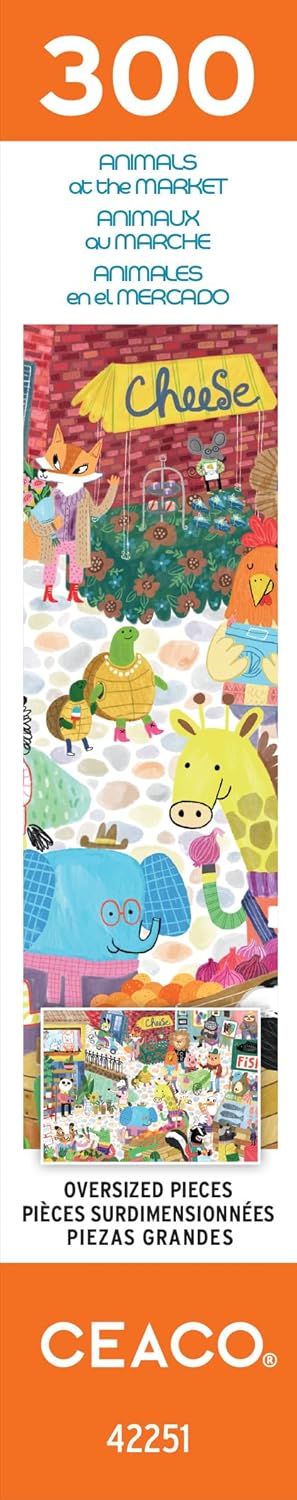 Ceaco - Large Piece Jigsaw Puzzle - Animals at the Market - Relaxing and Fun Activity for Adults