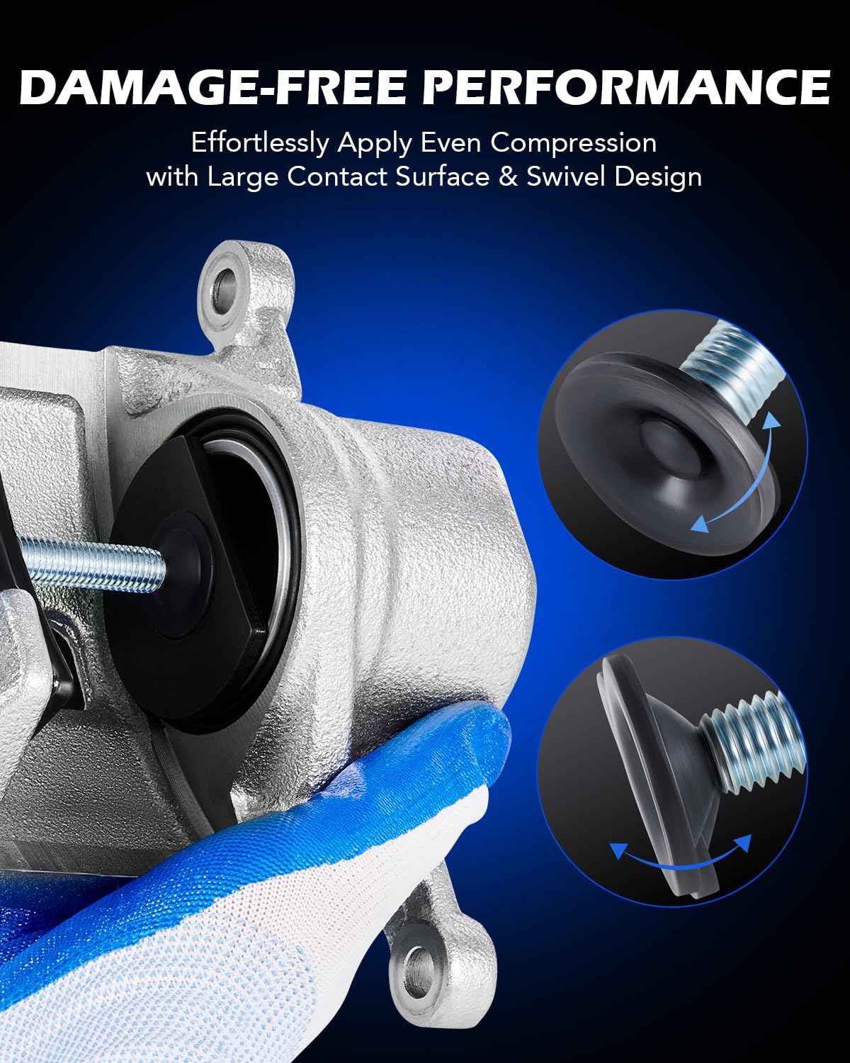 Orion Motor Tech Brake Pad Spreader, Heavy Duty Brake Pad Spreader Tool, Brake Piston Compressor Tool for Compressing Inner Pad, Solid Steel Disc Brake Caliper Spreader for Cars & Light Trucks