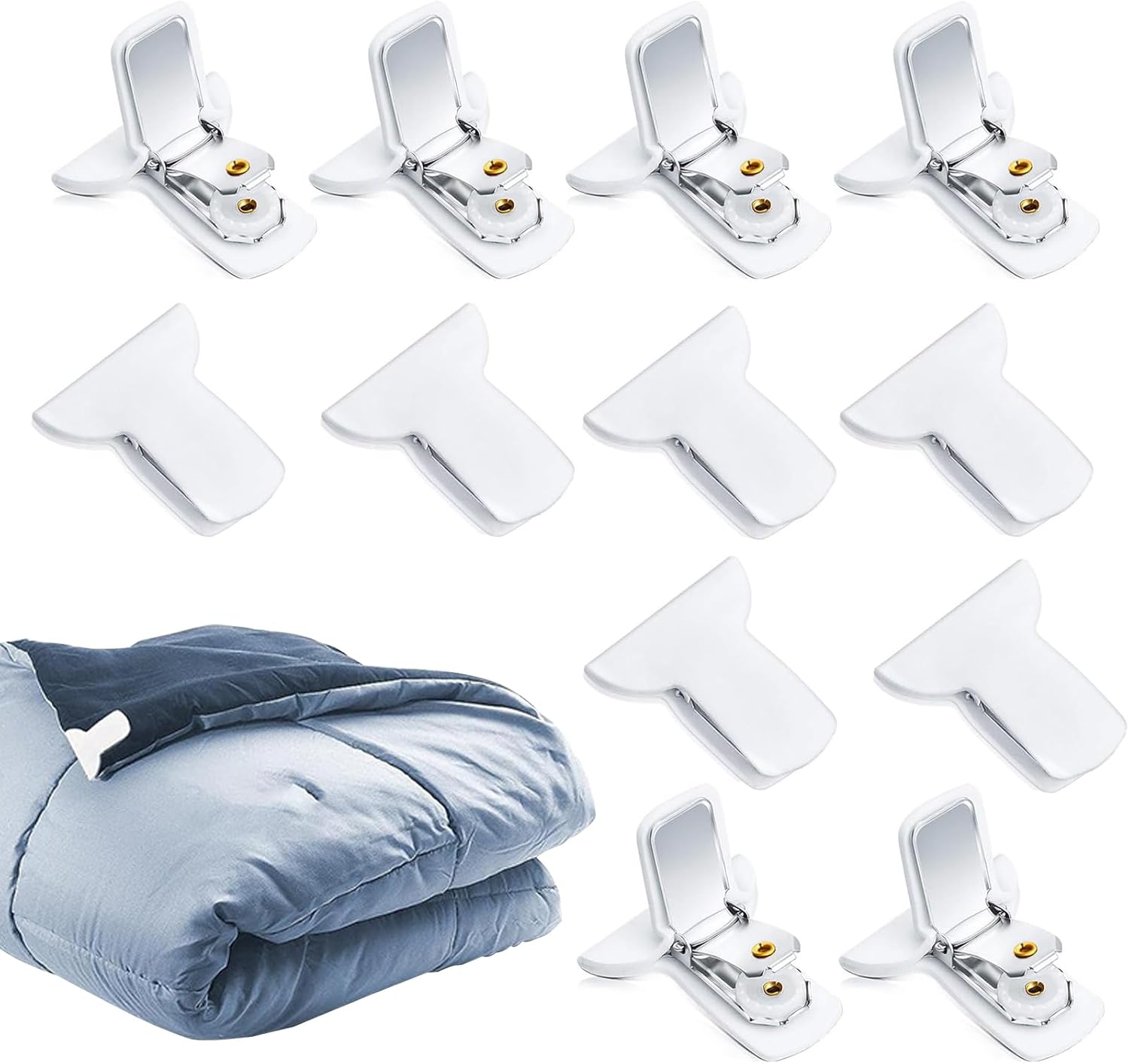 senylanhxy 12 Pcs Padded Comforter Clips Duvet Clips White