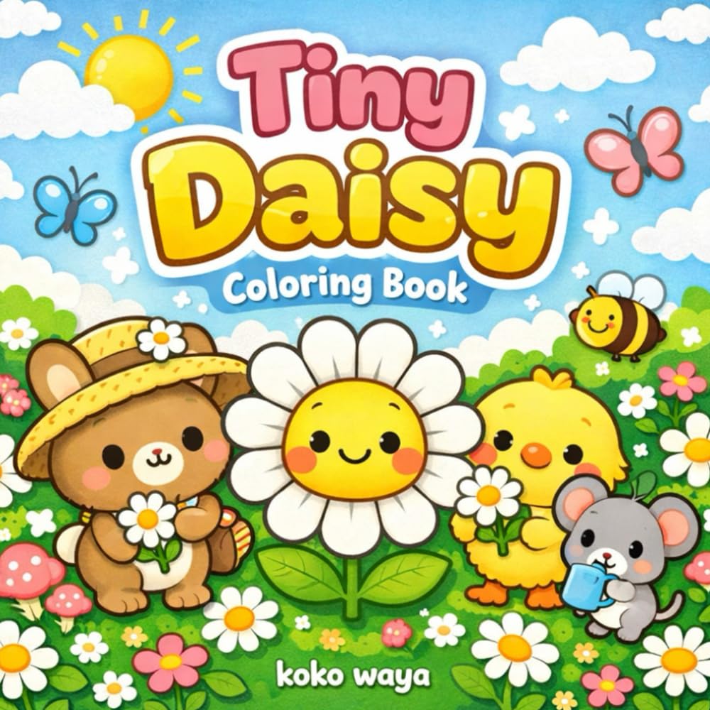 tiny daisy coloring book: Charming Floral Pages for Calm Creativity and Peaceful Moments
