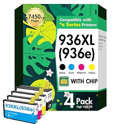 936 936XL Ink Cartridges Combo Pack: Replacement for HP 936e 936XL 936 Ink Cartridges for HP Printers OfficeJet Pro 9125e 9120e 9730e 9130 9135e 9122e 9128e 9110b 9120b