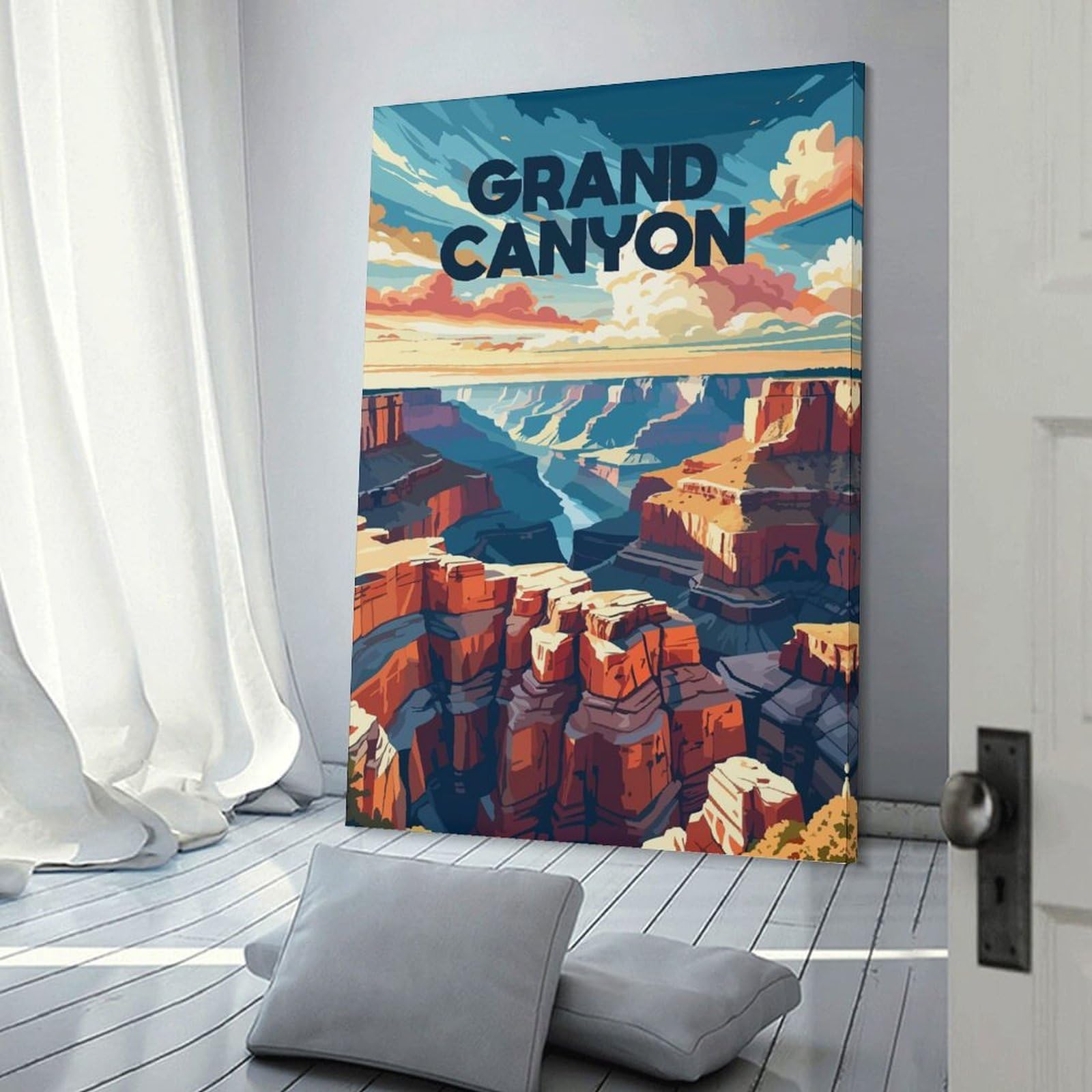 Junmoney Grand Canyon Landscape Art Home Decor Wall Art, 12x18inch(30x45cm), for Work Areas, Reading Rooms Or Studios, An Interior Accent for Desk Areas