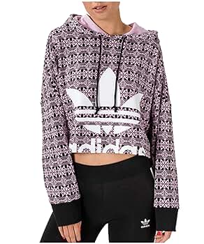 Originals（adidas） - アディダス 黒 花柄 クロップド パーカー 短丈 フローラル 女性M 人気 アディダス 黒 花柄 クロップド パーカー 短丈 フローラル 女性M