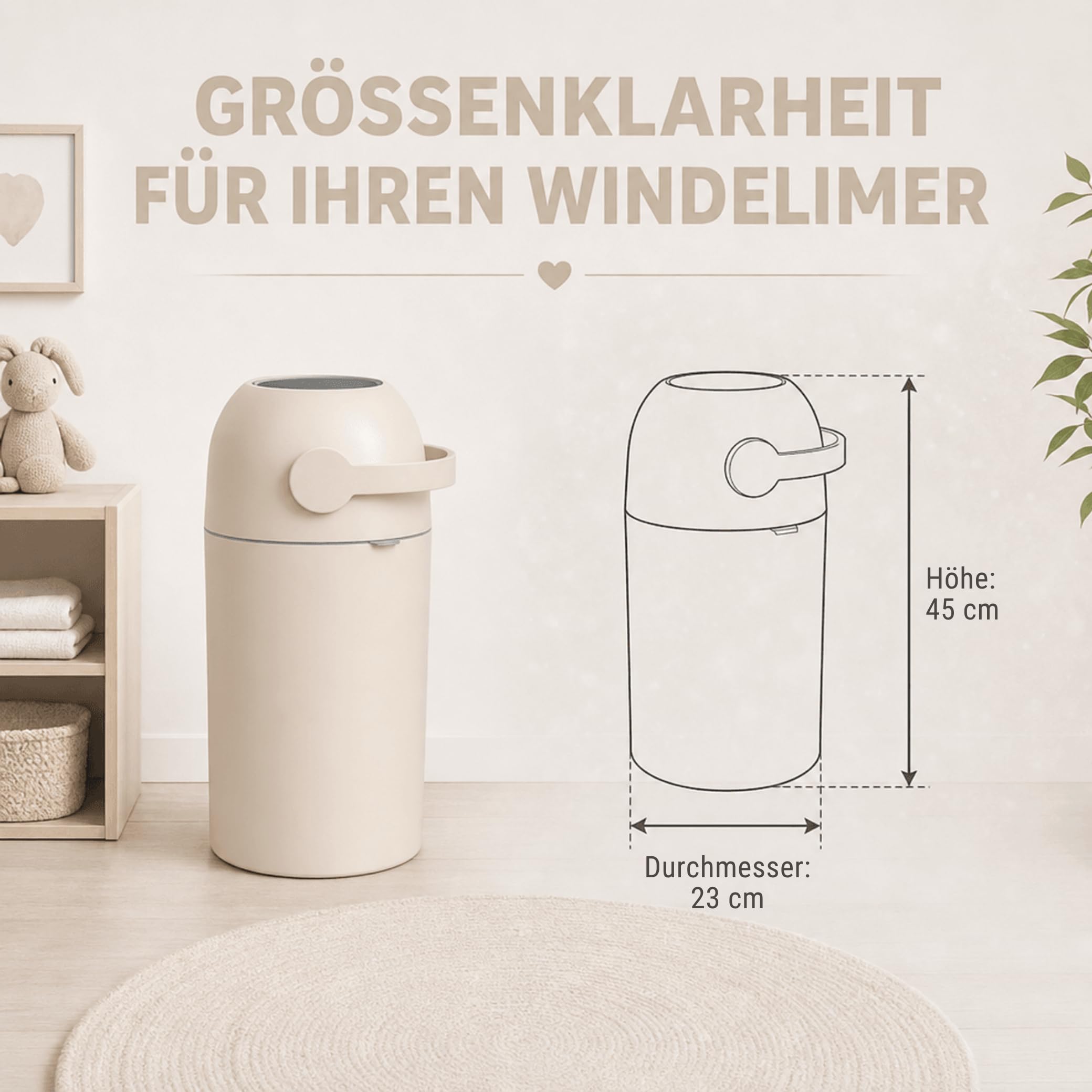 Set Magic Windeleimer Majestic & Windel Blaubär | Diaper Keeper 12L mit Geruchsstop-System | bis zu 25 Windeln | keine Nachfüllkassetten nötig | Mülleimer für Baby Windeln