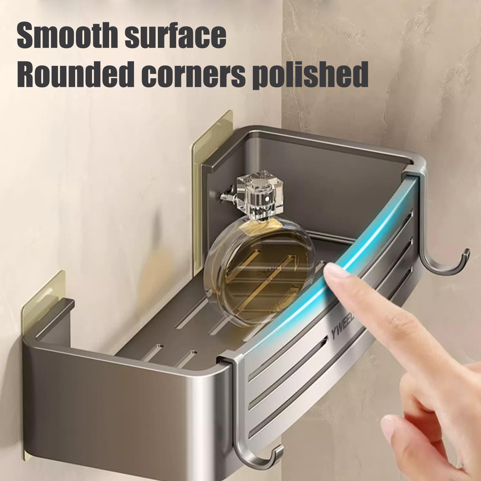 Duschzubehör Badezimmer Ablage Ohne Bohren Duschkorb Zum Hängen Ablage Dusche Bathroom Storage & Organisation Duschablage Zum Kleben Dusche Zubehör,2,Grau