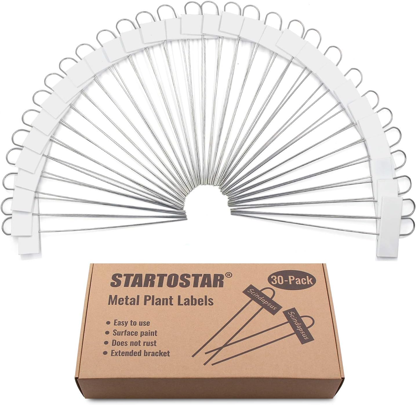 Flash Deals - 50% OFF STARTOSTAR 30-Pack Metal Plant Labels, 10.6 Garden Markers Reusable Nursery Tags for Vegetables Herb Flower Greenhouse