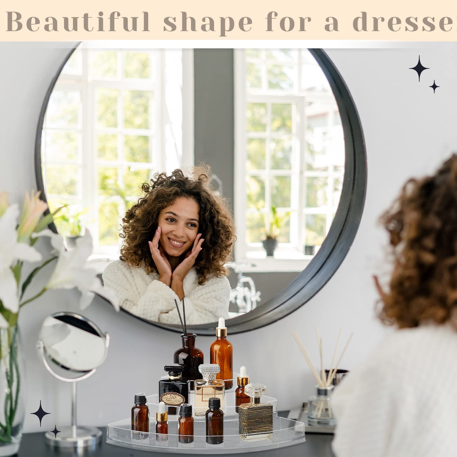 Maitys 2 Pack 3 Tiered Spice Rack Organizer for Cabinet Clear Acrylic Seasoning Organizer Plastic Corner Cabinet Organizer for Office Kitchen Countertop Pantry Storage Organization, 2 Styles