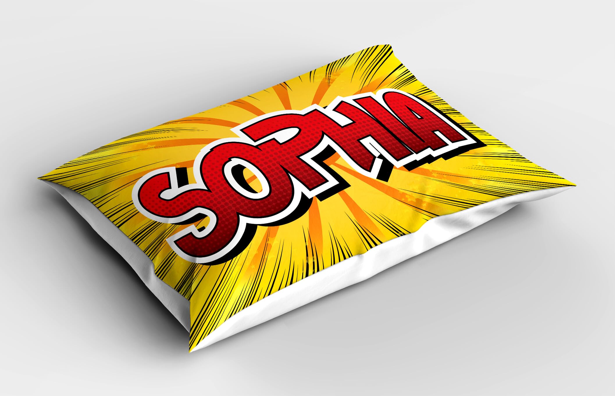 Ambesonne Sophia Pillow Sham Set of 2, Most Popular Girls` Given Names in Western World Retro Comic, Quality Microfiber Bedding Item for All Seasons, 36