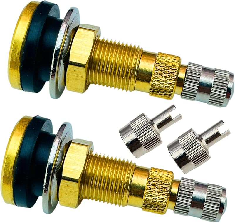 TR618A Tire Valve Stems,Tubeless Air Liquid Tractor Valve Stems for Tubeless Tires, Industrial Agricultural Wheels, Clamp-in Tire Valve Stems (Pack of 2)