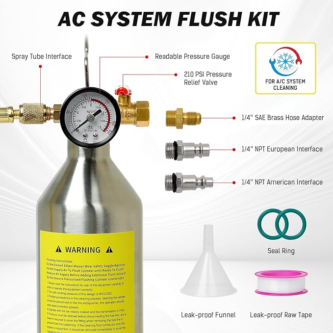 Kit de Limpieza AC para Aire Acondicionado, Sistema Flush R134A R12 R22 miniatura 2