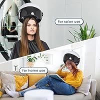 Vista 7 de Secador de pelo con capucha, Secador de campana profesional sobre ruedas, Sentarse debajo de la secadora, Secador de pelo de pie, Blanco