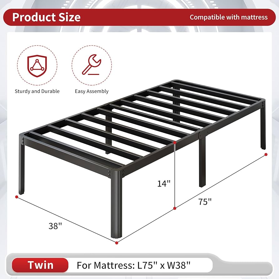 IDone 180㎝ Amazon.com: Yicensen 24 Inch High Twin Bed Frames with