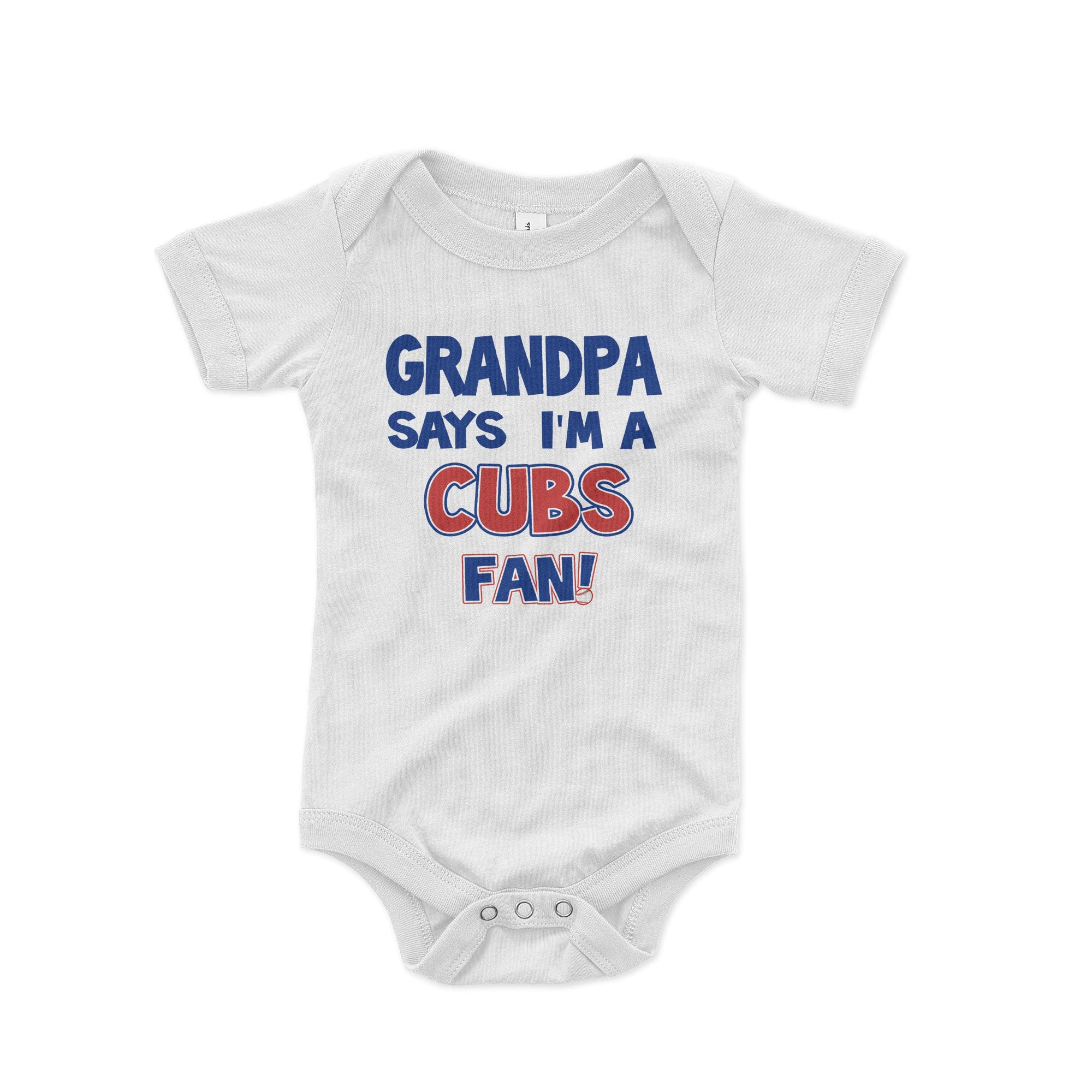 NanyCrafts' Grandpa Says I'm a Cubs Fan Baby Bodysuit 3 Months White