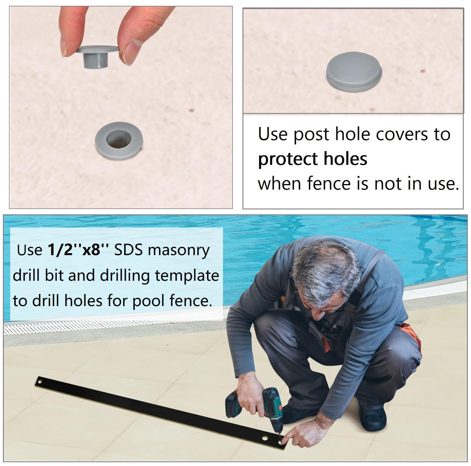 GIANTEX Valla de Seguridad para Piscinas, 10,8x1,25m, 12 Piezas, Barrera Desmontable con Tejido de Malla, Protección Temporal para Mascotas y Niños, para Patio, Estanque, Negro (12 Piezas)