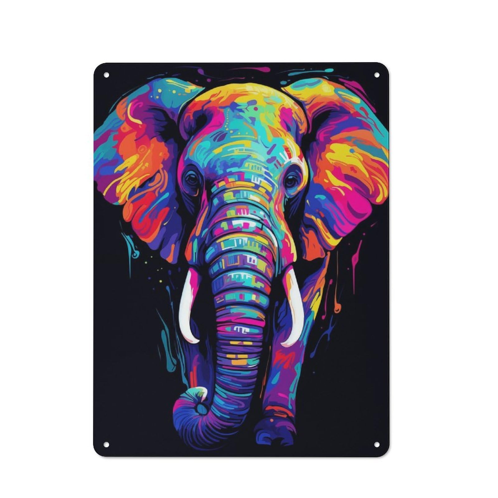 Junmoney Neon Elephant Retro Tin Sign 40X30cm For Lounge Or Reading Corner, For Home Wall Decor Collectors