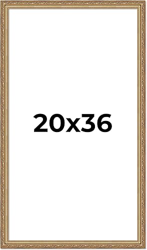 Vista 154 de Poster Palooza Marco de fotos de madera tradicional dorado antiguo de 6 x 18 pulgadas con plexiglás acrílico UV, respaldo de tablero de espuma