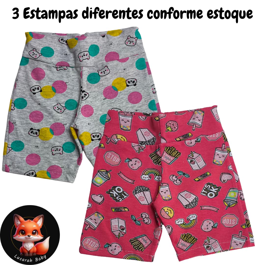 Kit 3 Bermudas Ciclista Infantil, 100% Algodão, Estampas Variadas, Cintura Alta em promoção! Veja a oferta e mais achadinhos de Meninas 5 Hoje é o melhor dia para comprar Kit 3 Bermudas Ciclista Infantil, 100% Algodão, Estampas Variadas, Cintura Alta com aquele preço maroto! Promoção! Aproveite a oferta! 5