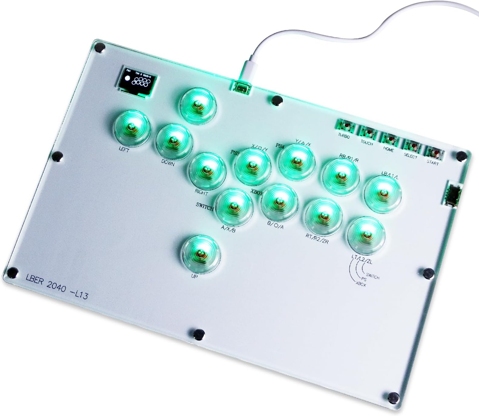 Arcade Stick Controller without Lever L13, All-Button Controller Street Fight with Hot Swap & SOCD, Arcade Stick Street Fight for PC/PS3/PS4/Steam/Switch Game Keyboard Support Turbo and Customized