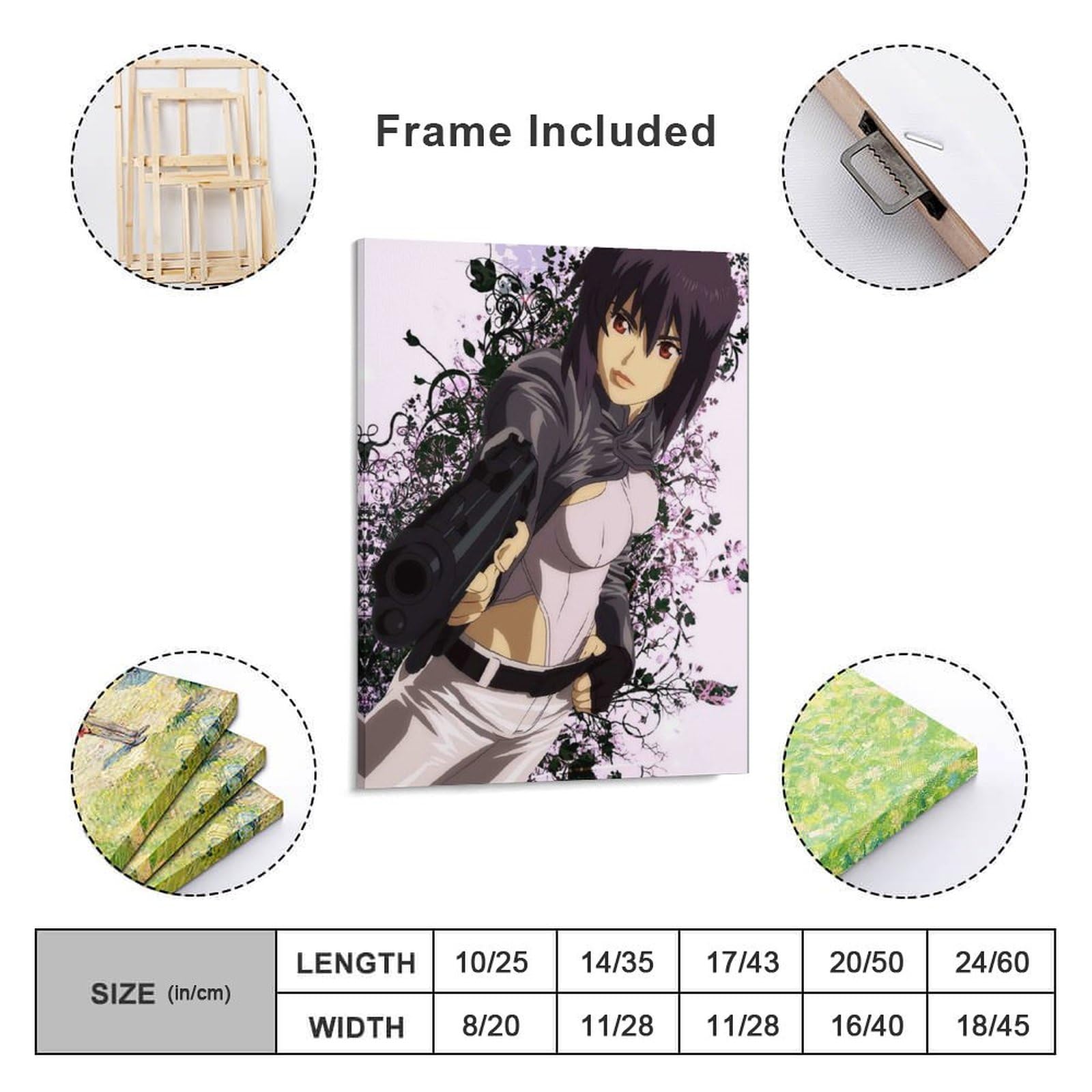 Amazon.co.jp: 絵画 大型 攻殻機動隊 草薙素子 アートパネル 16x20inch