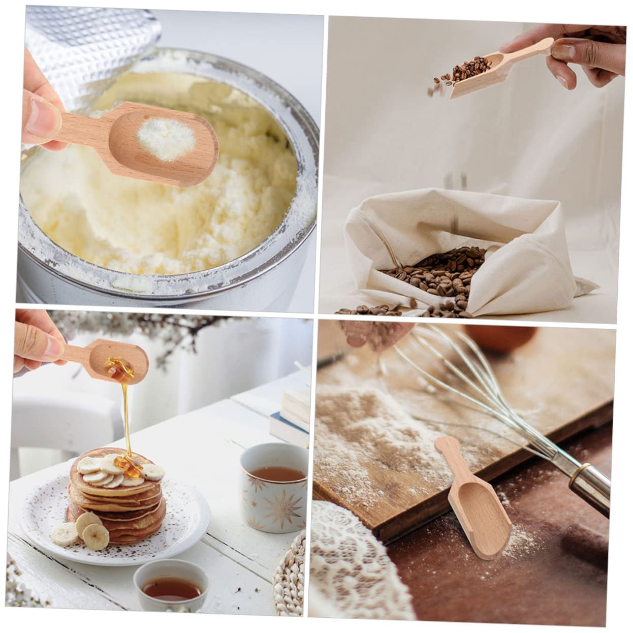 6Pcs Salt Spoons Compact Multi Function Tea Scoops for Daily Use for Bath Salt Tea Spices Ergonomic Handle for Home