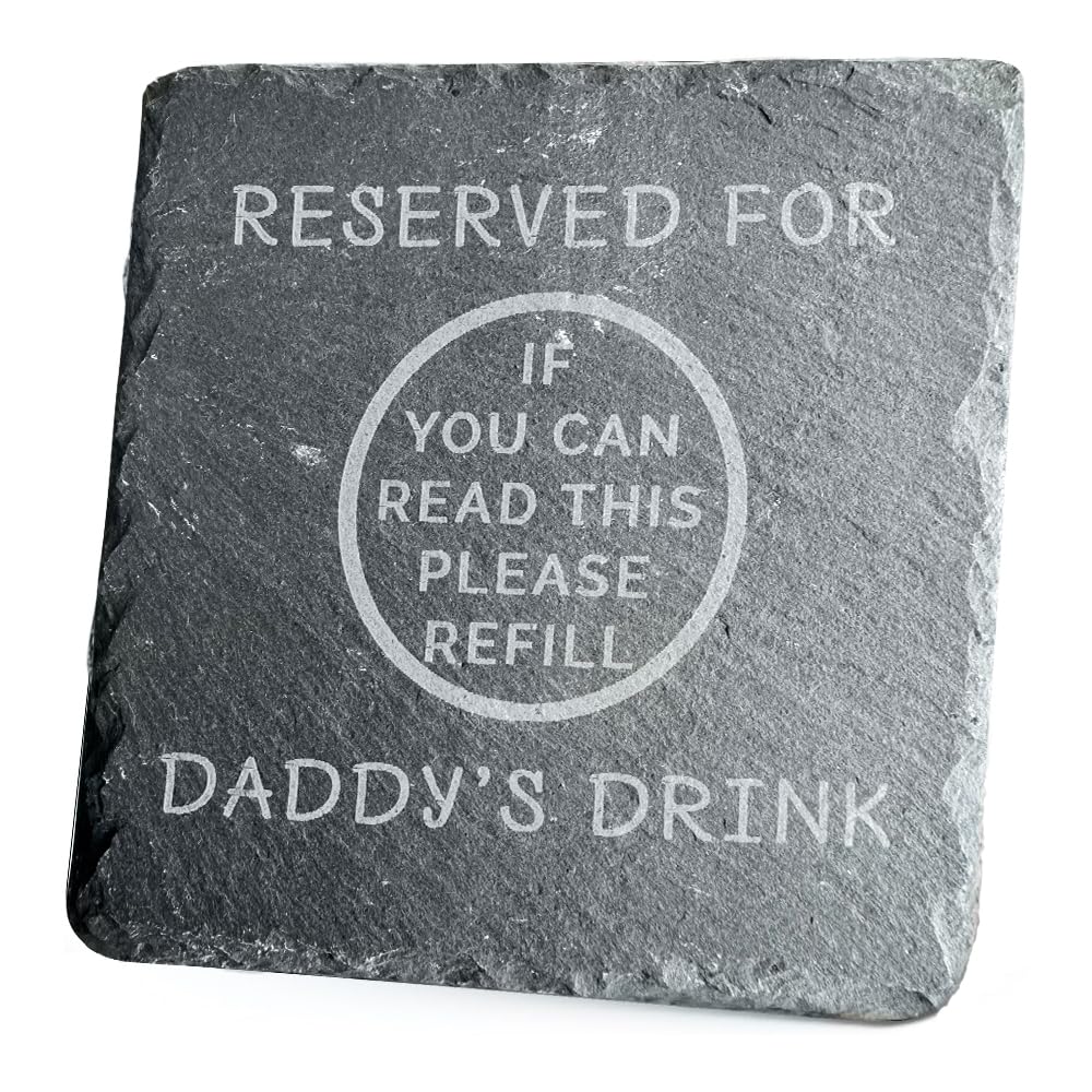 Bestafiesta Black Gift For Daddy Christmas Stocking Filler For Dad Presents Secret Santa Slate Drinks Coaster Novelty Beer Coffee Coasters Funny Gifts For Daddy Presents For Dad Daddy Step Dad