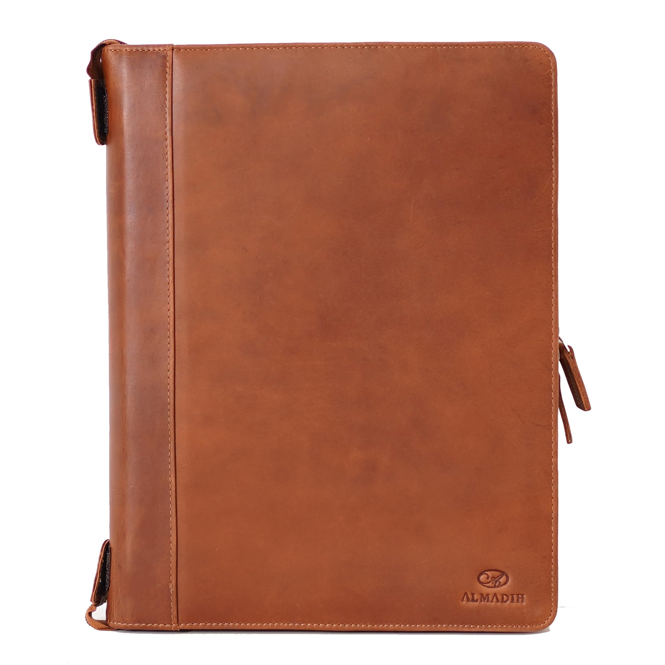 ALMADIH Genuine Leather A4 Document Folder With Writing Pad BV Leather