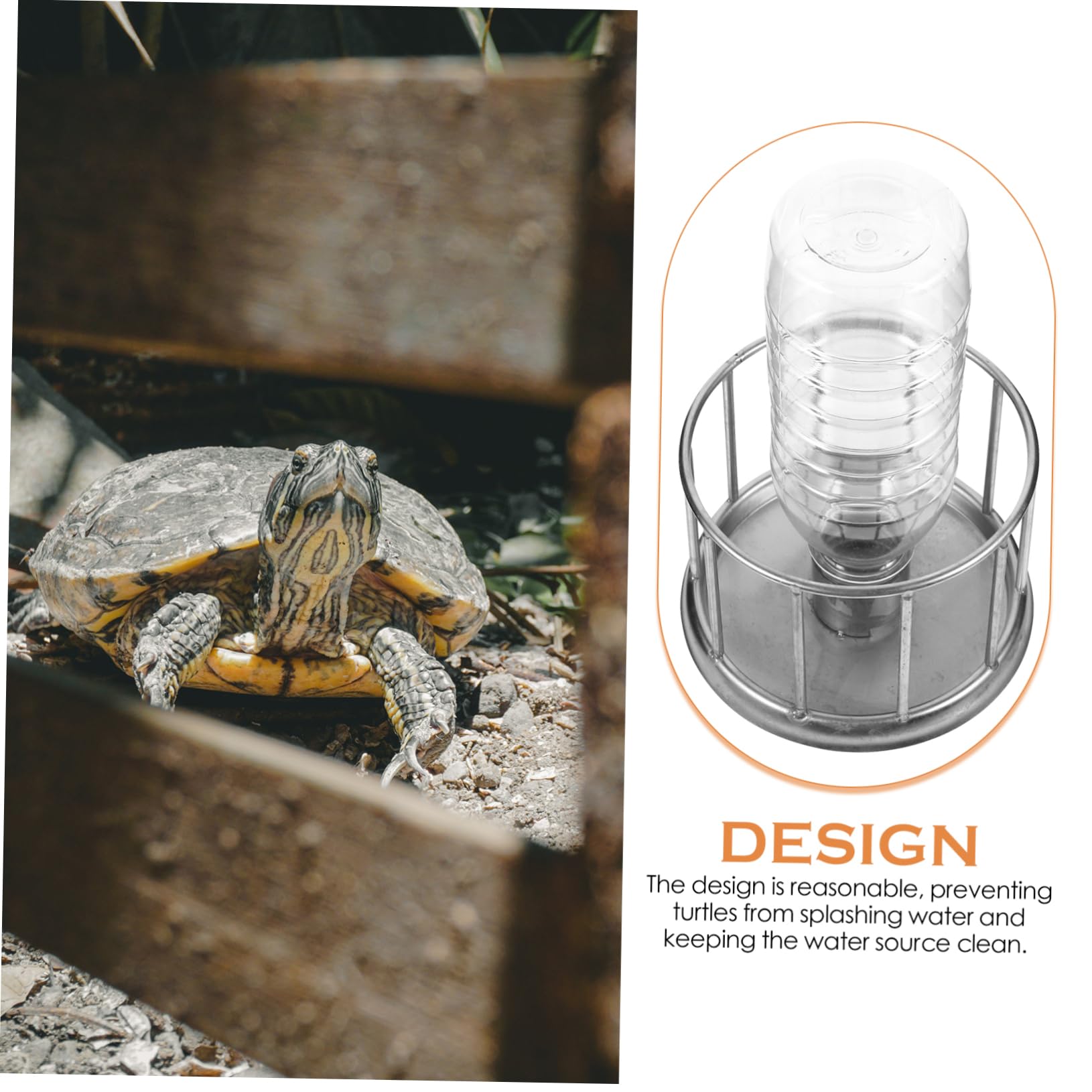 Happyyami Edelstahl-Wasserspender Für Schildkröten & Reptilien - Praktischer Futternapf Für Terrarien